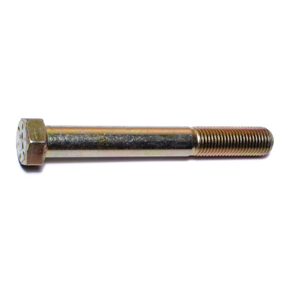 Midwest Fastener Grade 8, 7/16"-20 Hex Head Cap Screw, Zinc Yellow Steel, 3-1/2 in L, 10 PK 00879